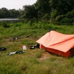 my tent on the river