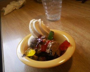 Country Kitchen icecream and gummy bears