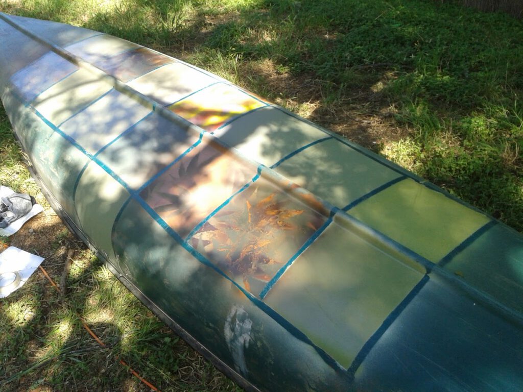 finished canoe paint experiment