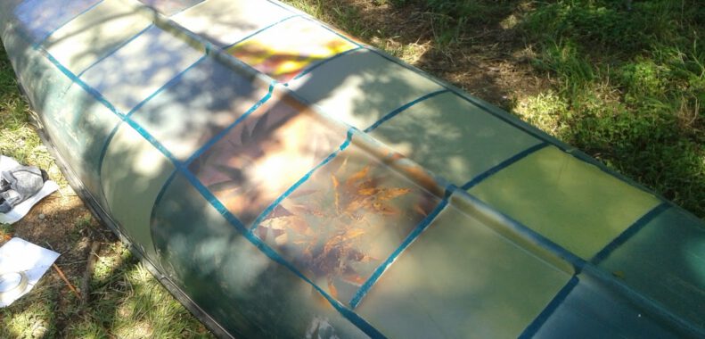 finished canoe paint experiment